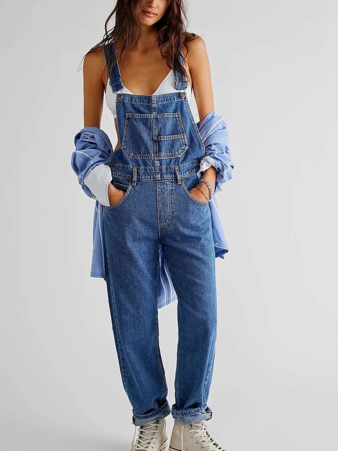 Dames spijkeroveralls met een losse pasvorm