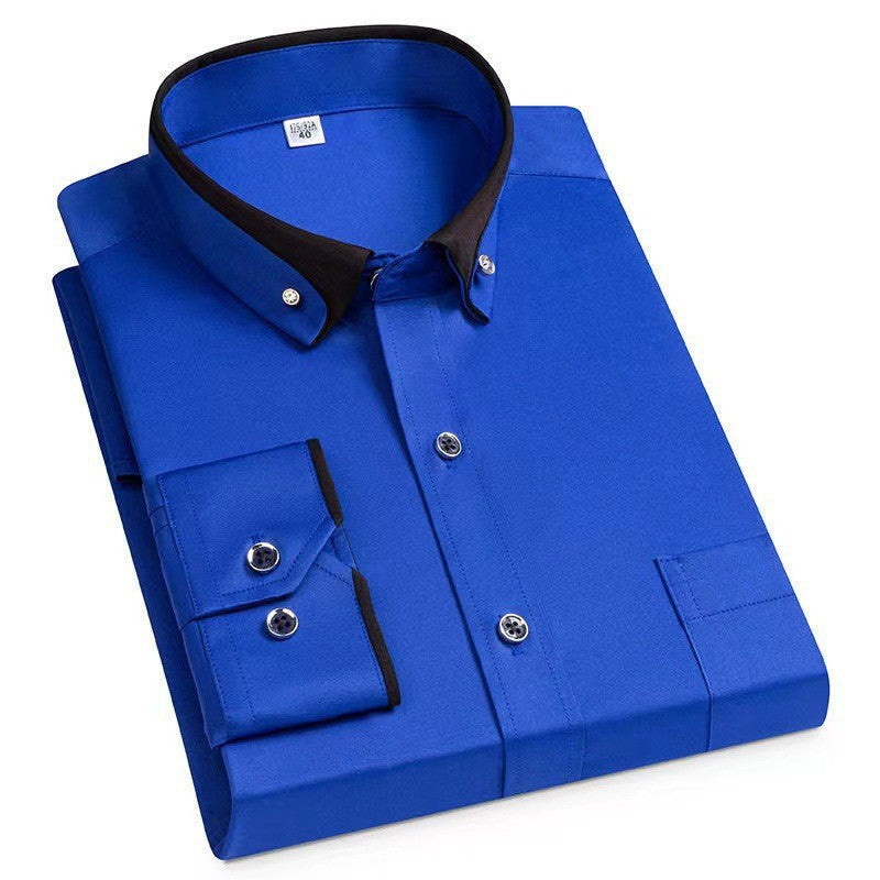 Slim fit overhemd met lange mouwen voor heren Contrasterende details