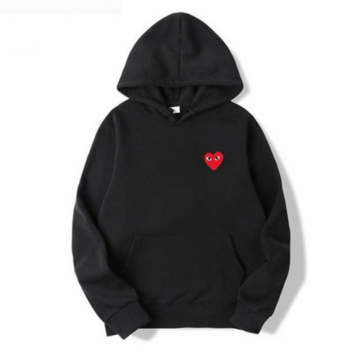 Unisex hoodie in zwart met kangoeroezak