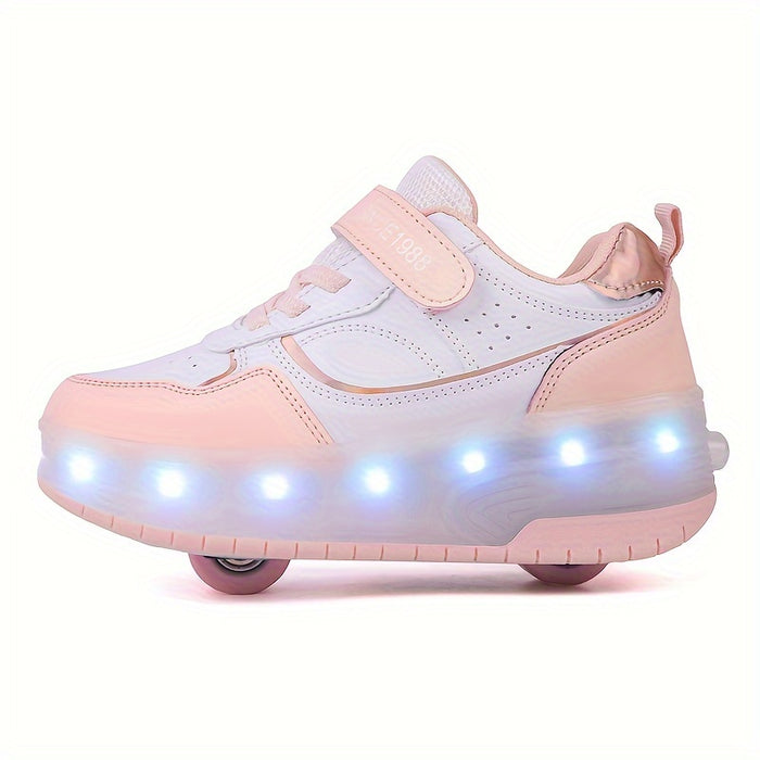 Kindersneakers met uitneembare wieltjes en led zolen 5