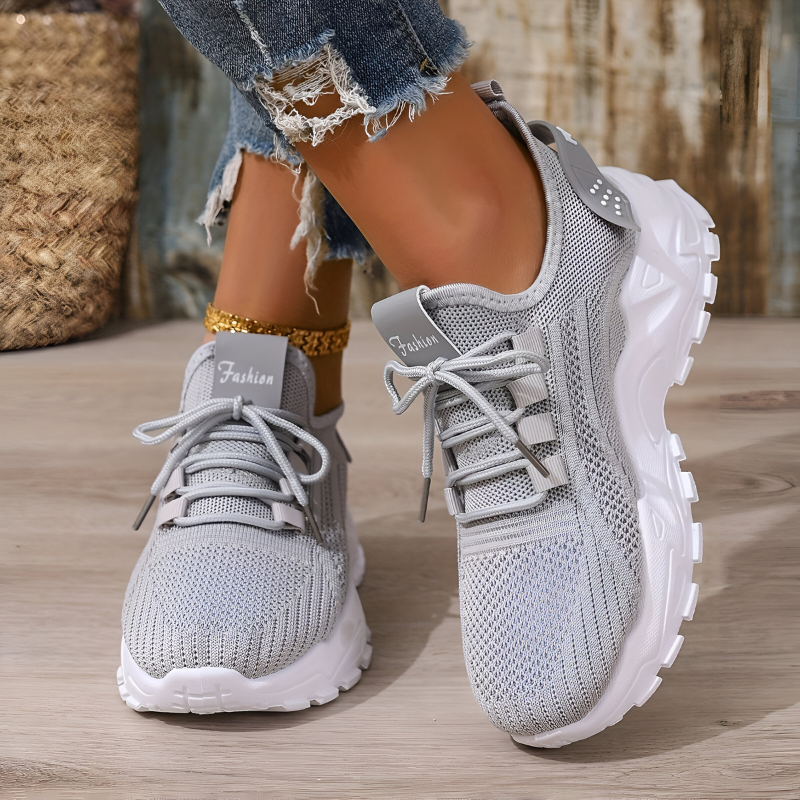Dames sneakers met brede neus en dikke gedempte zool - afbeelding 11