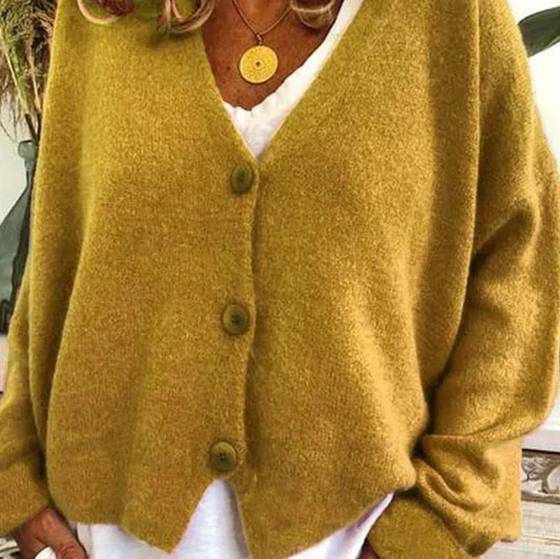 Dames cardigan met V-hals en knoopsluiting 2