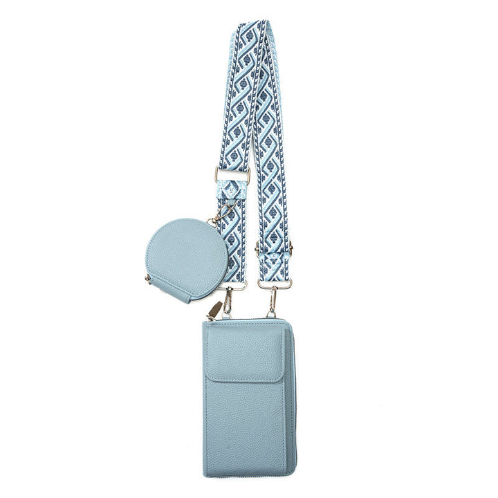 Dames Stijlvolle Crossbody Tas Met Telefoonvak En Muntzakje in Blauw