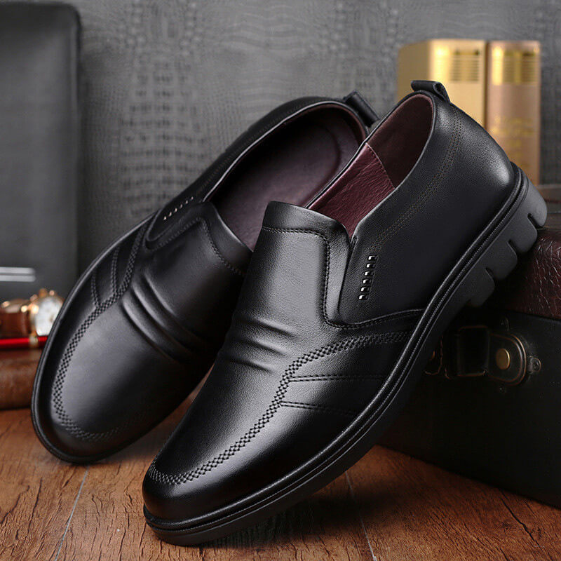 Heren Nette Schoenen Met Antislipzool En Ronde Neus in Zwart