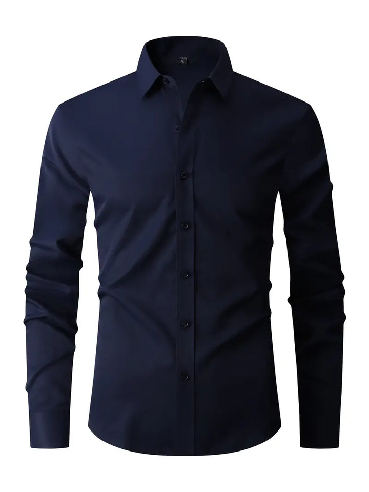 Heren slim fit overhemd met klassieke kraag 2