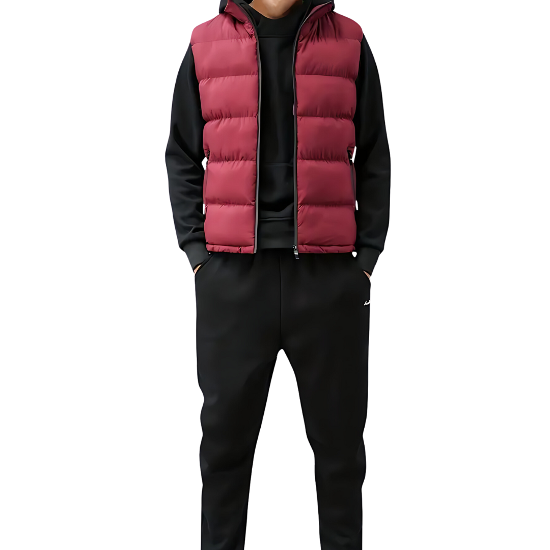 Heren gewatteerde bodywarmer met doorgestikte panelen 5