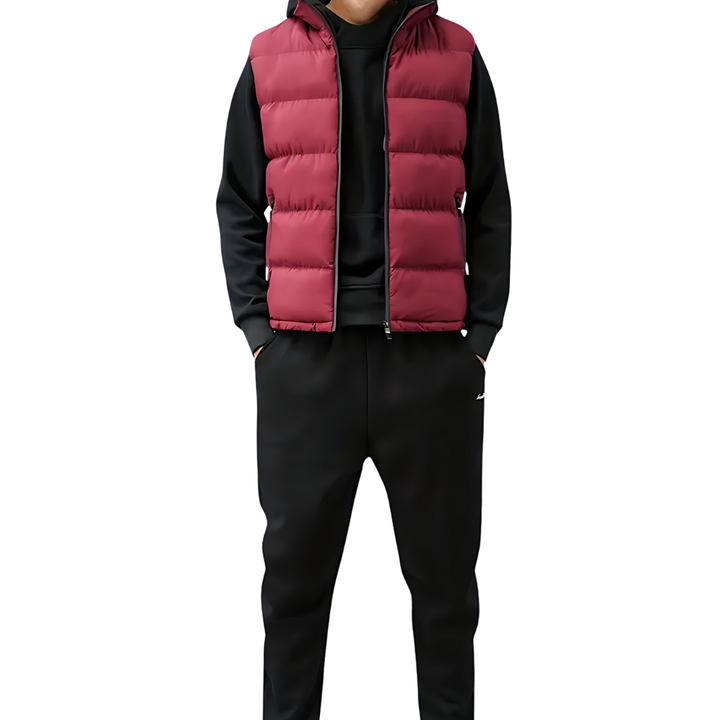 Heren gewatteerde bodywarmer met doorgestikte panelen 5