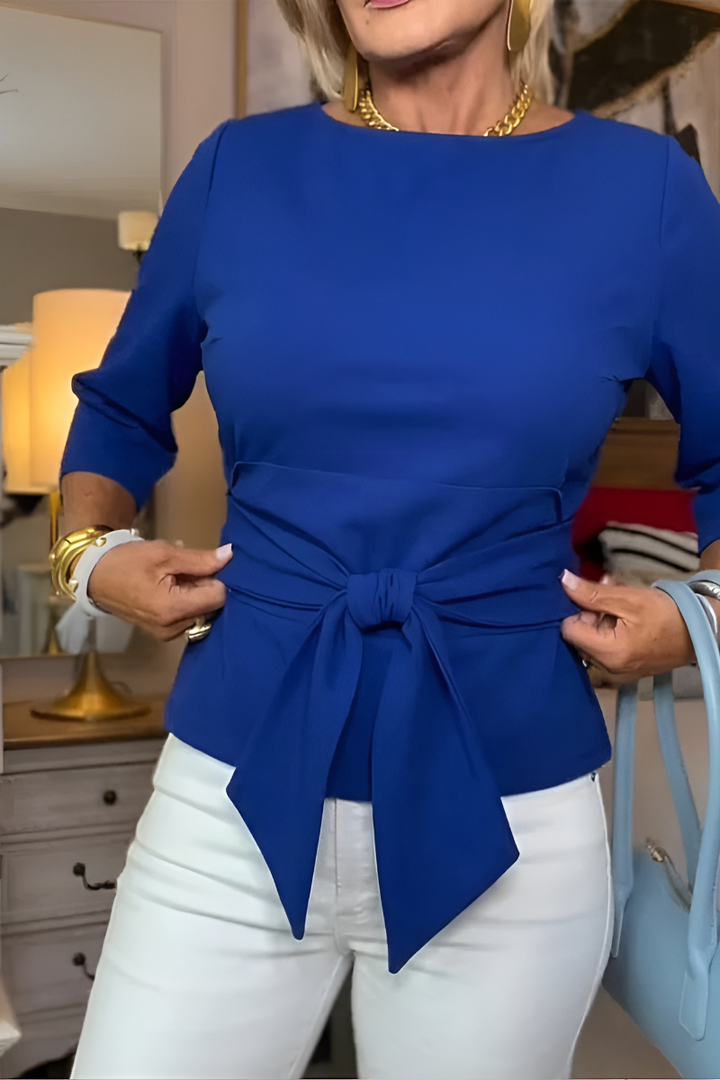 Dames top met strikceintuur in de taille - afbeelding 3