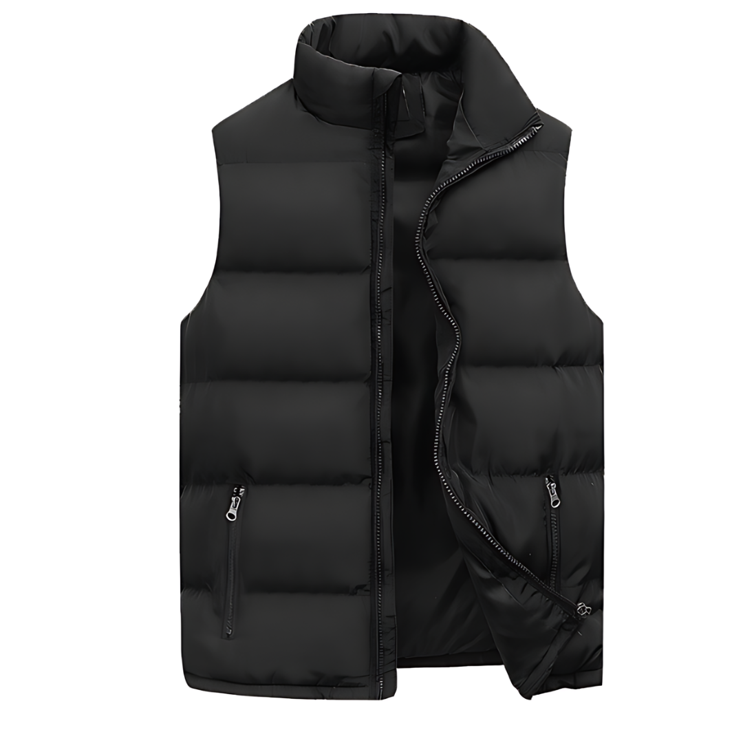 Heren gewatteerde bodywarmer met doorgestikte panelen