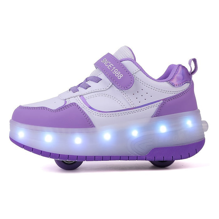 Kindersneakers met uitneembare wieltjes en led zolen 2