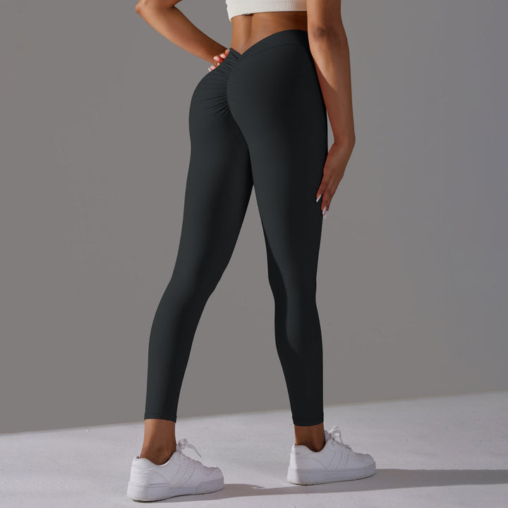 Dames Elastische Sportlegging Met Scrunch Naad En Hoge Taille detailfoto 7