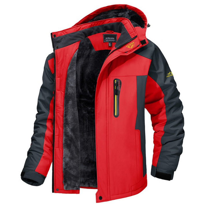 Heren outdoor winterjas met capuchon en meerdere zakken 4