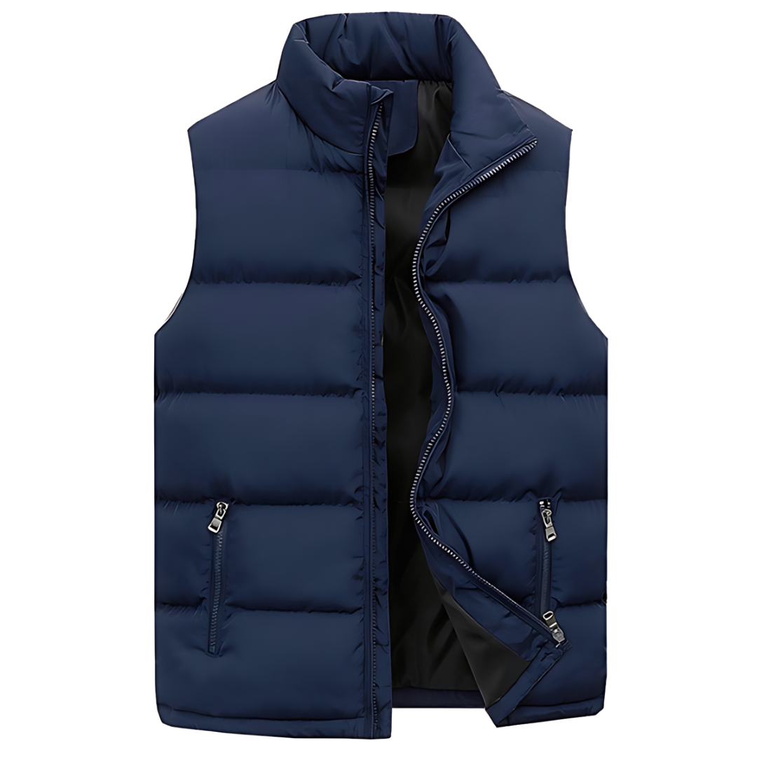 Heren gewatteerde bodywarmer met doorgestikte panelen 2