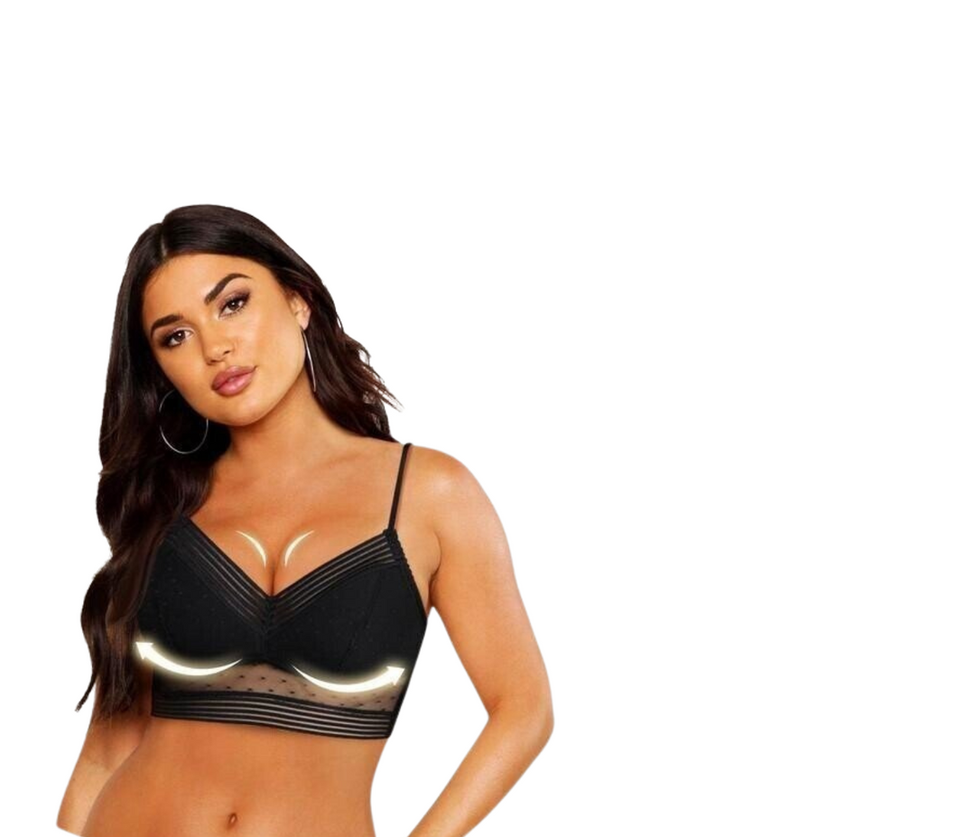Dames Push Up Bralette Met Lage Open Rug En Zonder Beugel in Zwart