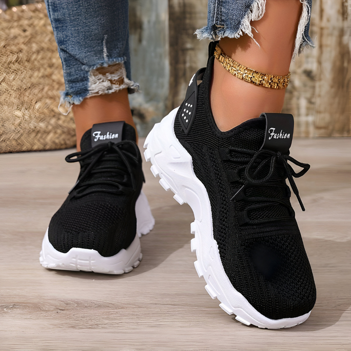 Dames sneakers met brede neus en dikke gedempte zool - afbeelding 6