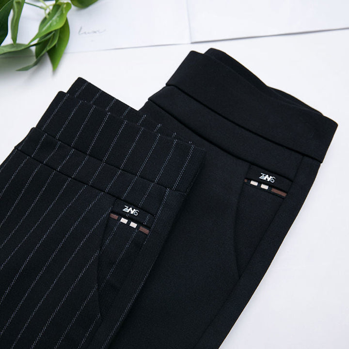 Dames Comfortabele Slim Fit Broek Met Hoge Taille En Stretch detailfoto 3