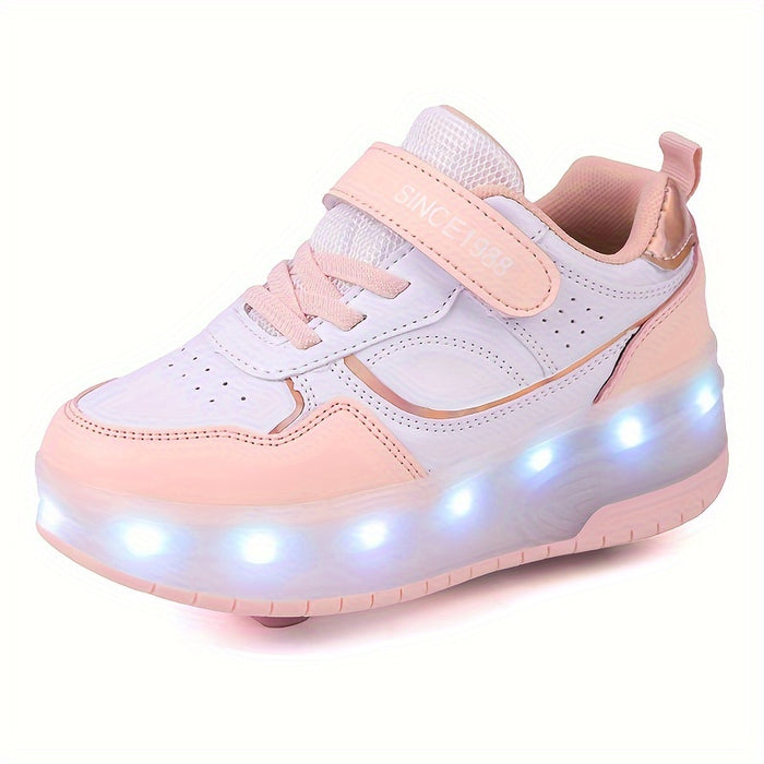 Kindersneakers met uitneembare wieltjes en led zolen 4