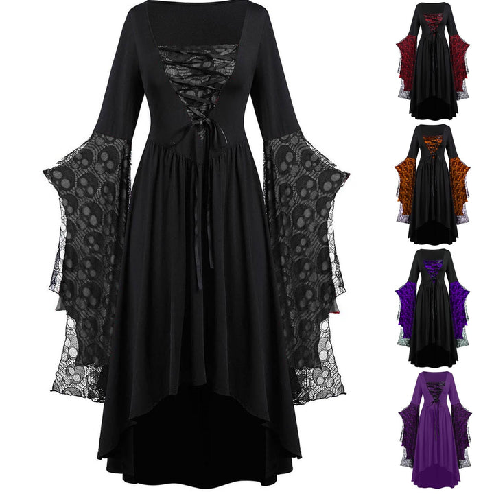 Dames Elegante Maxi Jurk Met Kanten Mouwen En Vierkante Hals detailfoto 9