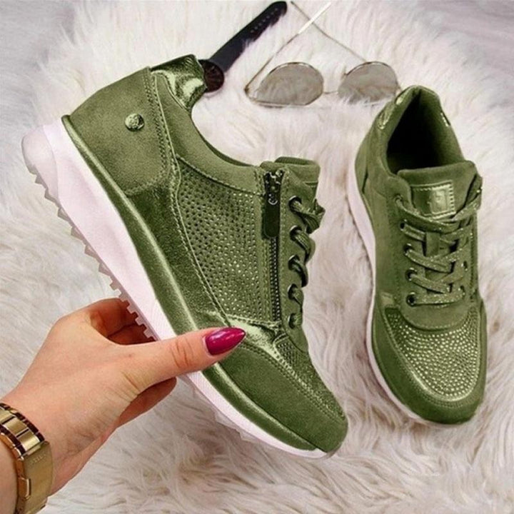 Dames Sneakers Met Ritsdetail En Brede Pasvorm detailfoto 5