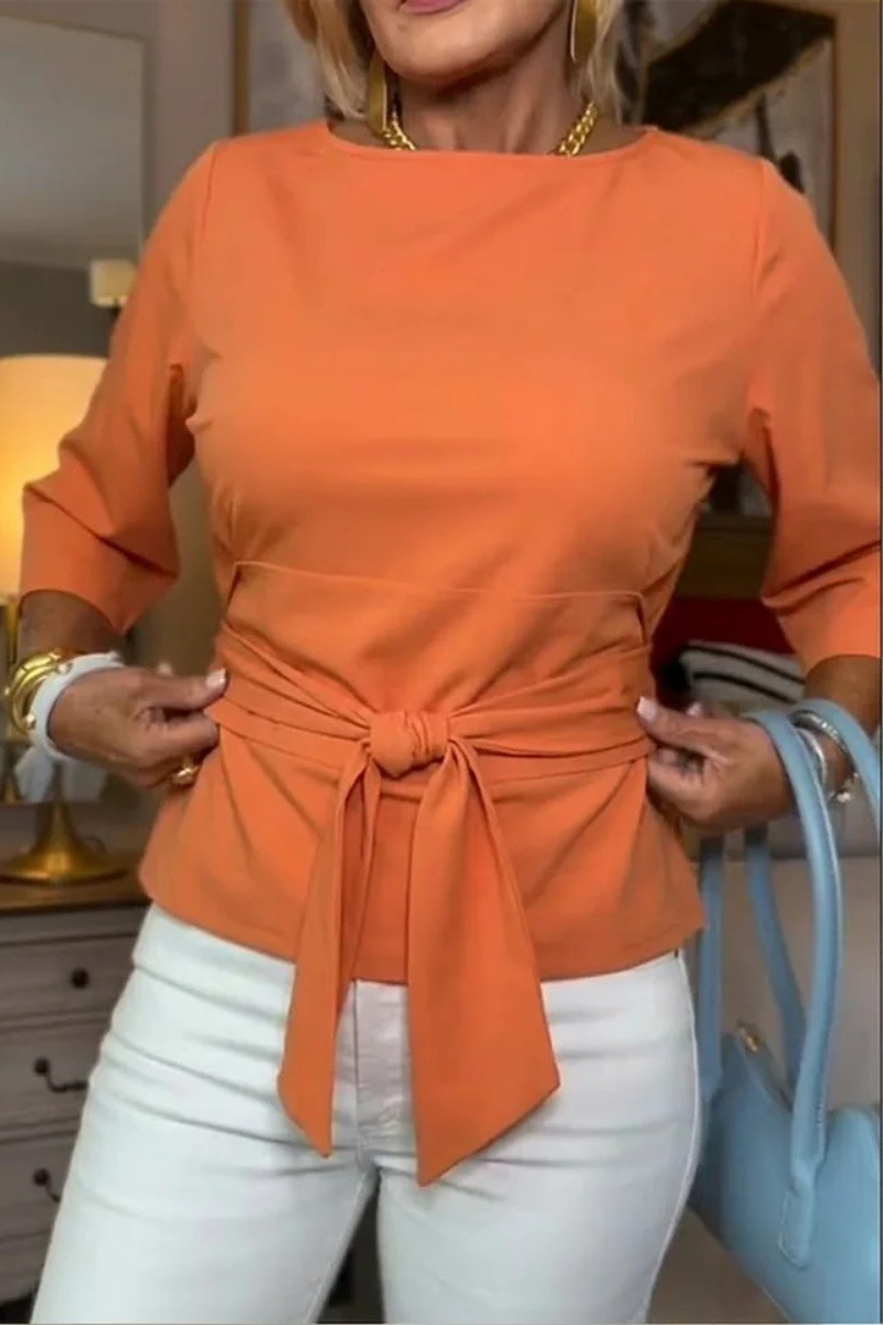 Dames top met strikceintuur in de taille - afbeelding 7