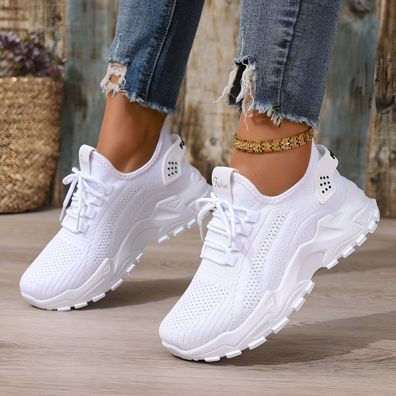 Dames sneakers met brede neus en dikke gedempte zool - afbeelding 7