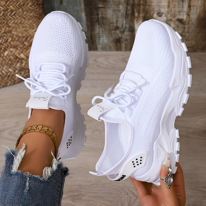 Dames sneakers met brede neus en dikke gedempte zool - afbeelding 4