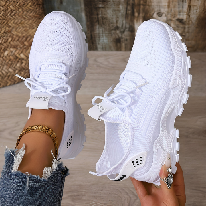 Dames sneakers met brede neus en dikke gedempte zool - afbeelding 4