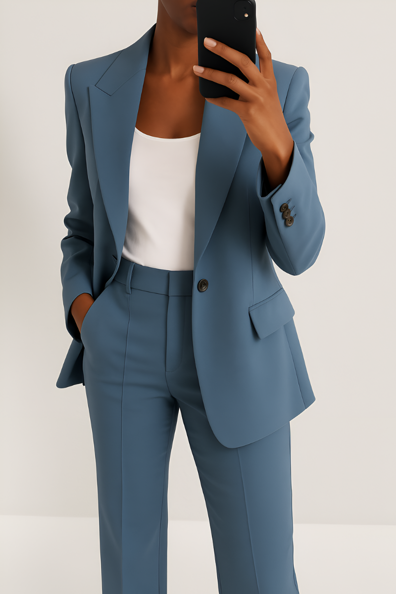 Dames tweedelig pak met blazer en broek - afbeelding 6