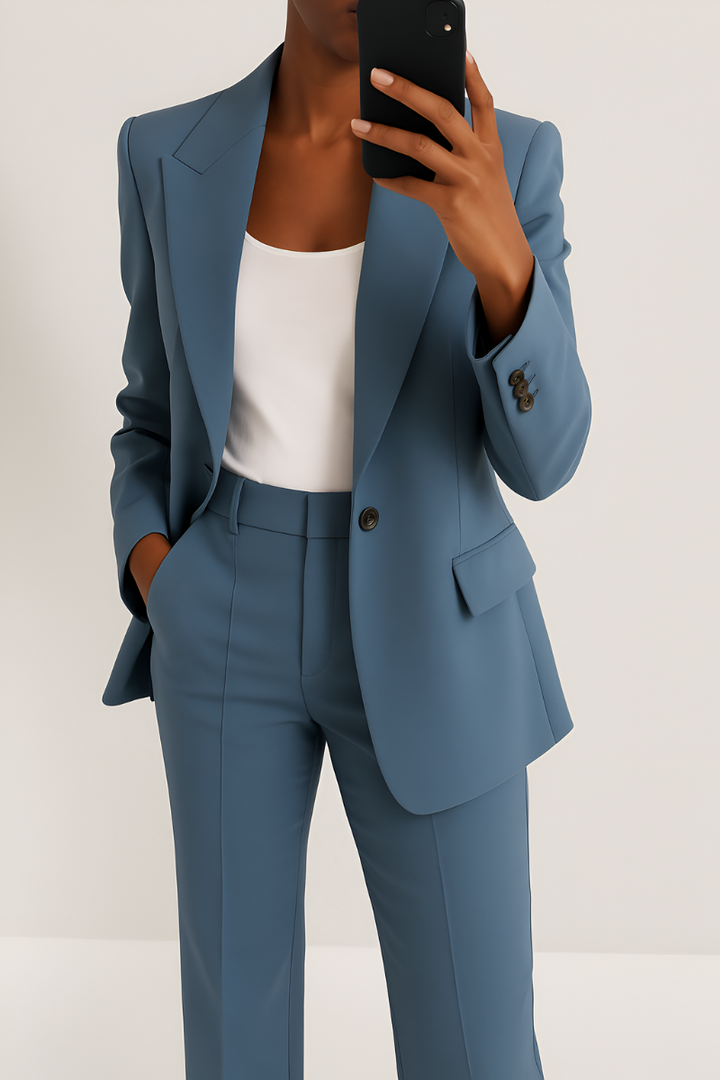 Dames tweedelig pak met blazer en broek - afbeelding 6