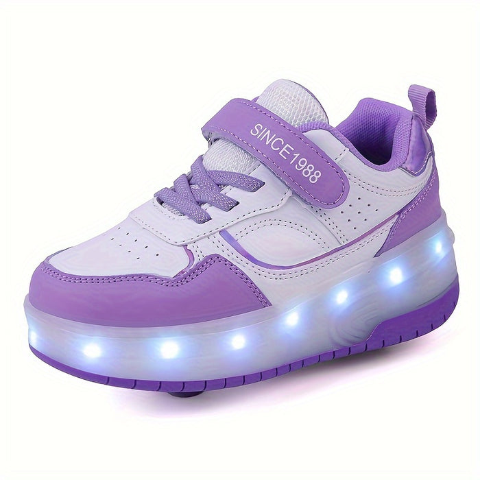Kindersneakers met uitneembare wieltjes en led zolen 3