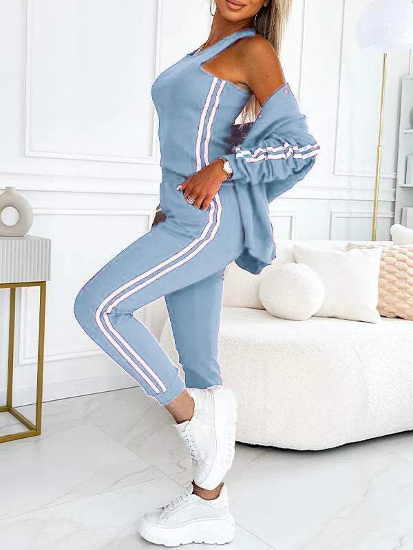 Dames Driedelige Trainingsset Met Vest Top En Broek detailfoto 6