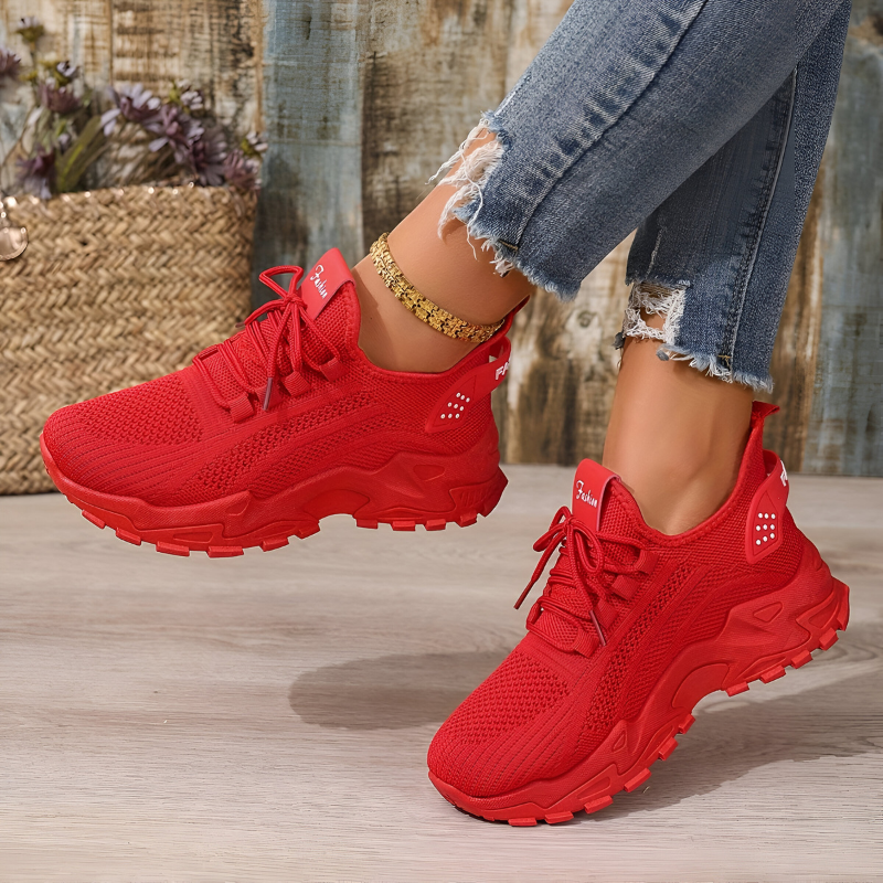 Dames sneakers met brede neus en dikke gedempte zool - afbeelding 8