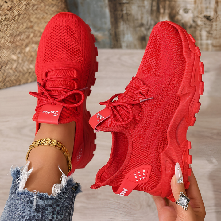 Dames sneakers met brede neus en dikke gedempte zool - afbeelding 5