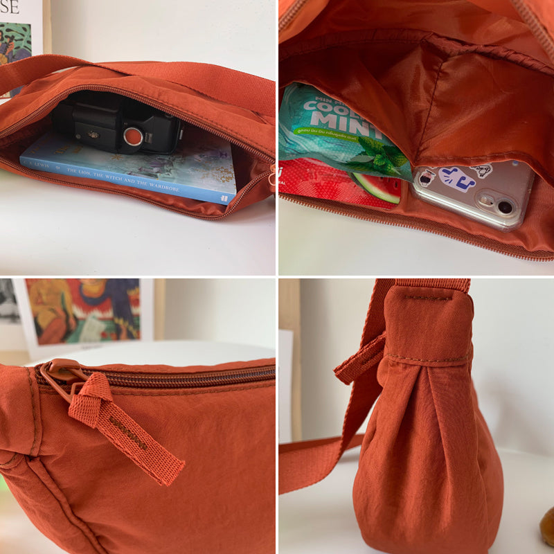 Dames Minimalistische Halve Maan Schoudertas Met Verstelbare Band detailfoto 11