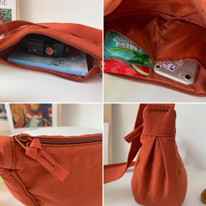 Dames Minimalistische Halve Maan Schoudertas Met Verstelbare Band detailfoto 11