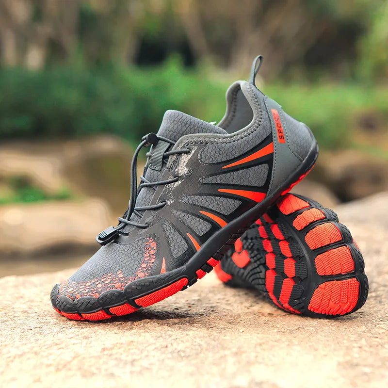 Heren waterschoenen met elastische veters en profielzool 4