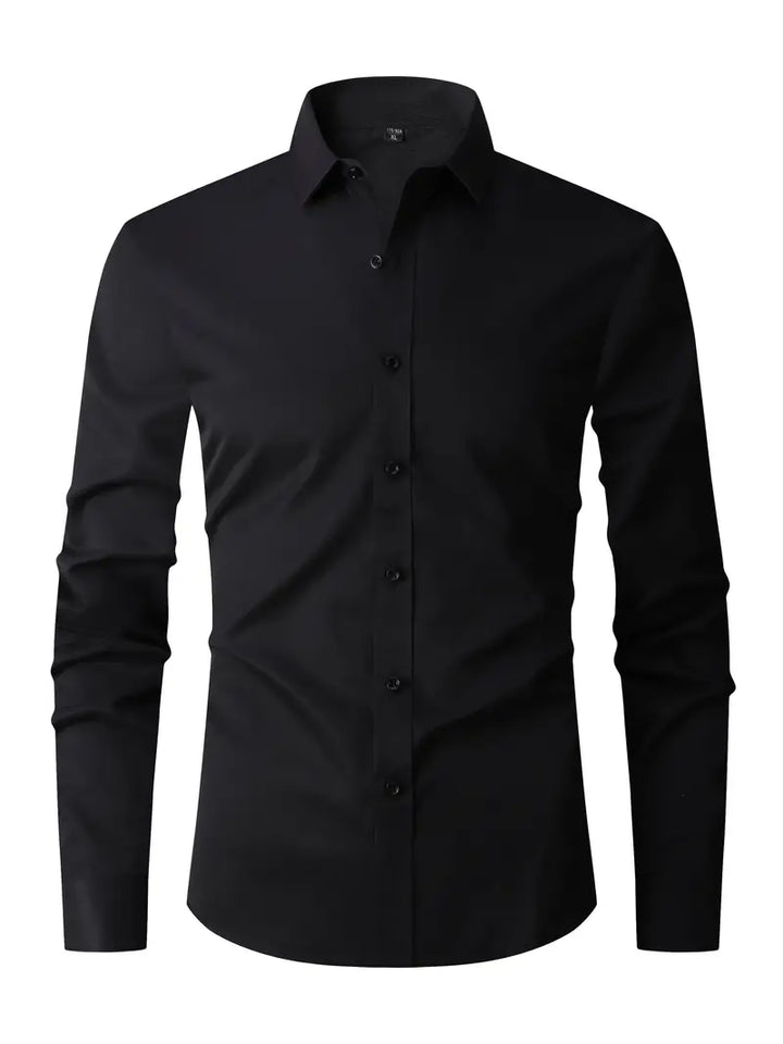 Heren slim fit overhemd met klassieke kraag 5