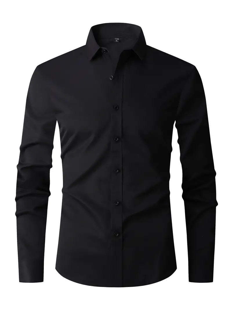 Slim fit overhemd voor heren in zwart