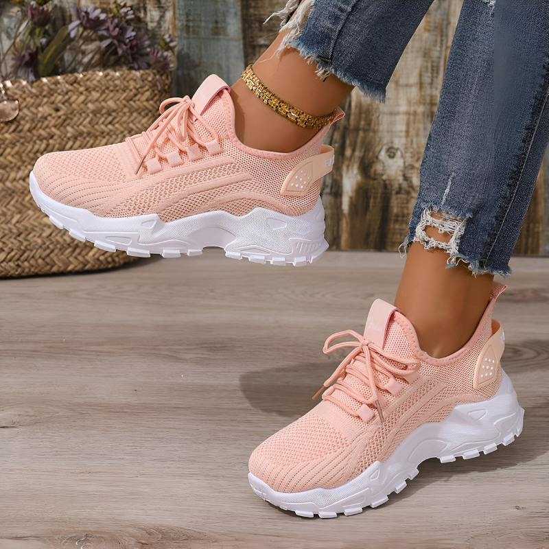 Dames sneakers met brede neus en dikke gedempte zool - afbeelding 9