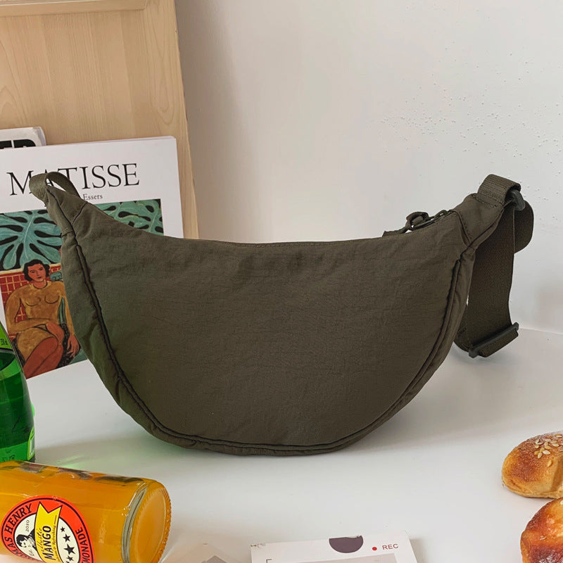 Dames Minimalistische Halve Maan Schoudertas Met Verstelbare Band detailfoto 16