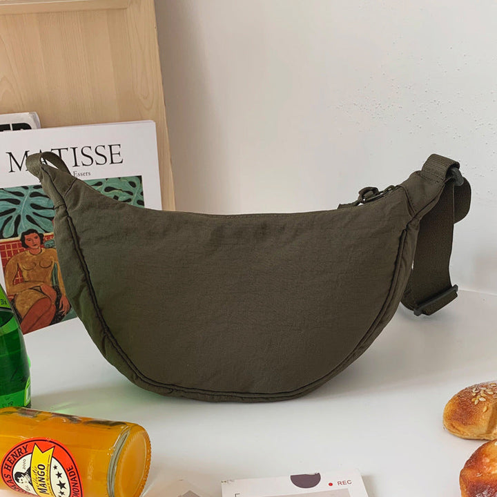 Dames Minimalistische Halve Maan Schoudertas Met Verstelbare Band detailfoto 16