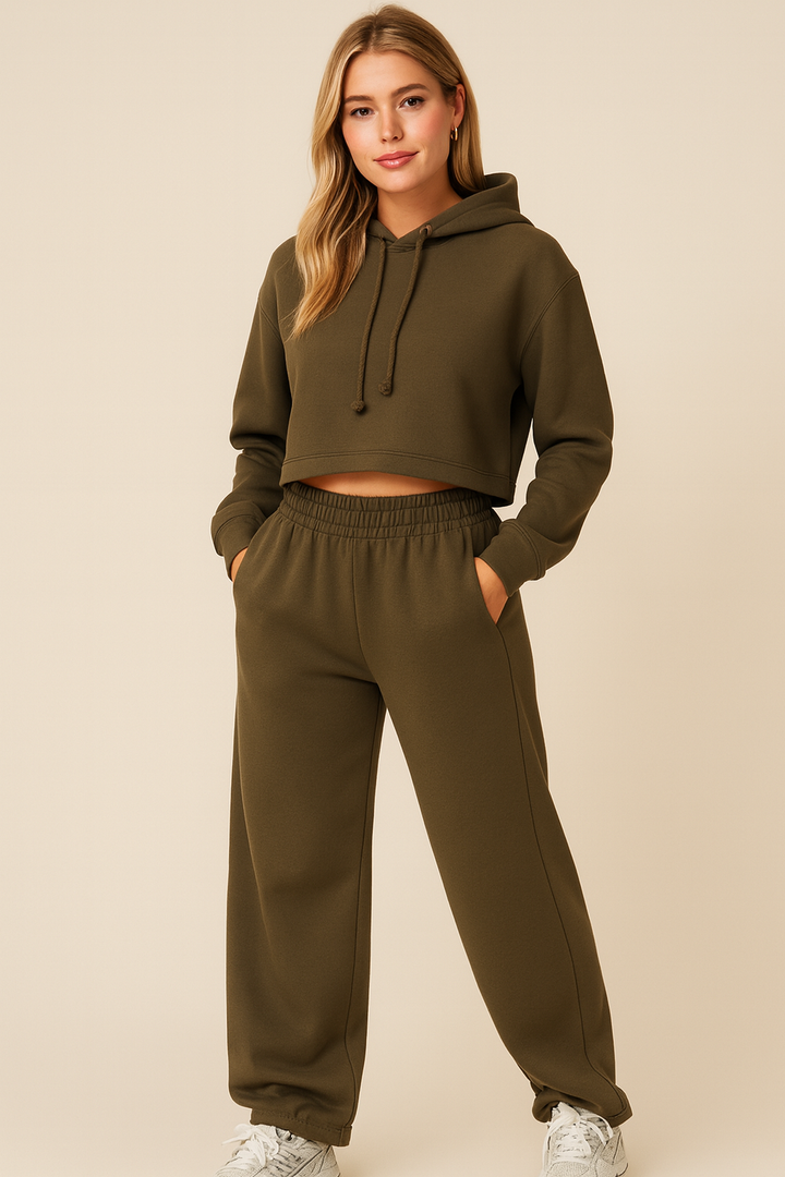Dames Comfortabele High Waist Joggingbroek Met Losse Pasvorm detailfoto 2