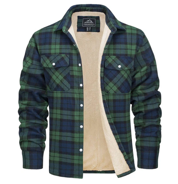 Anton Geruit Overshirt Fleece Gevoerd Heren