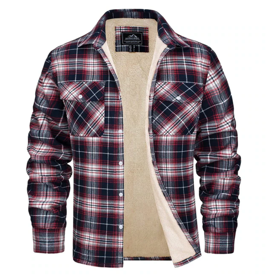 Anton Geruit Overshirt Fleece Gevoerd Heren