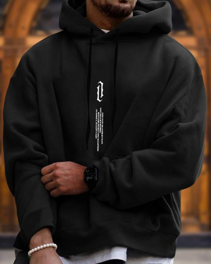 Heren hoodie met ruime pasvorm en buikzak
