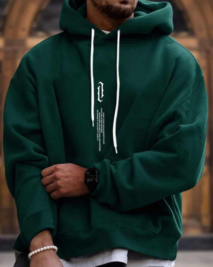 Heren hoodie met ruime pasvorm en buikzak - afbeelding 2