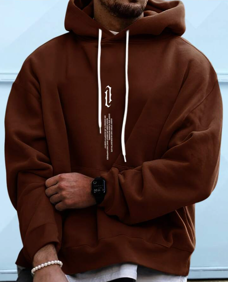 Heren hoodie met ruime pasvorm en buikzak - afbeelding 5
