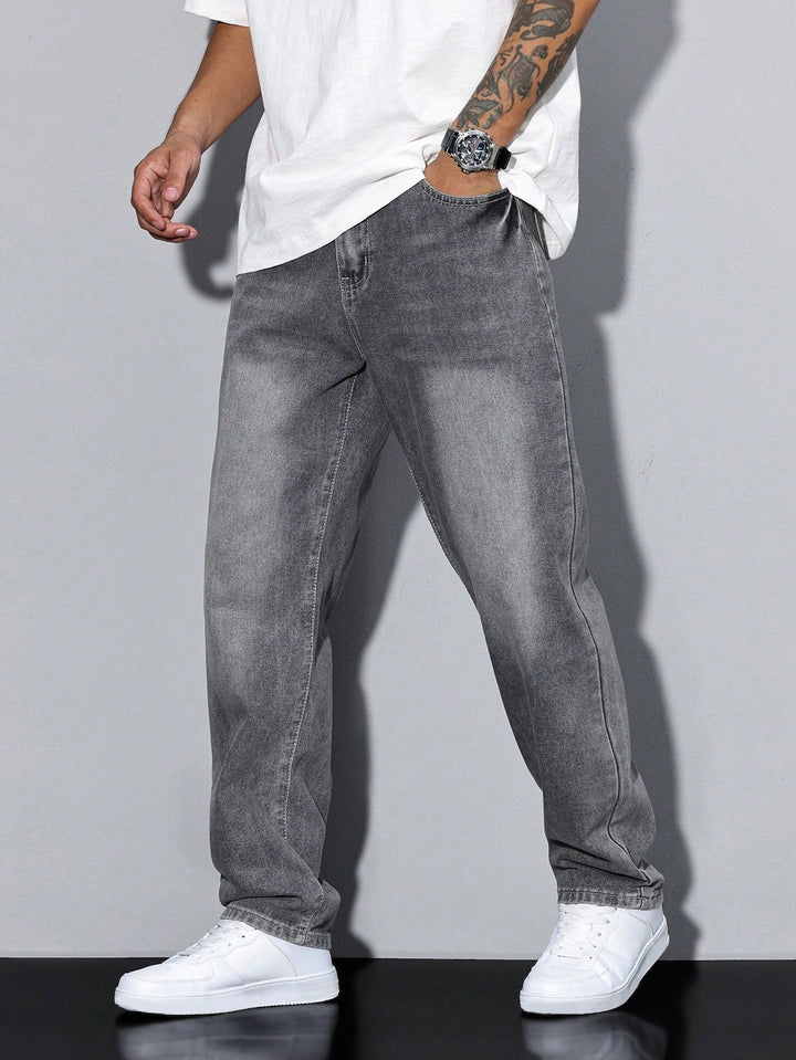 Heren Baggy Jeans Met Losse Pasvorm En Wijde Pijpen detailfoto 2