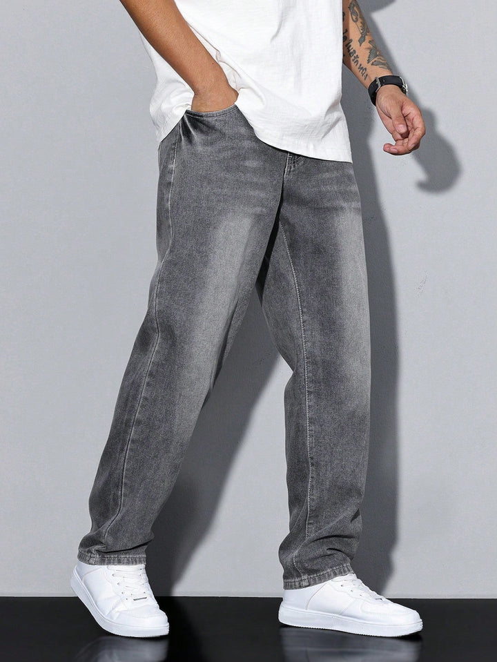 Heren Baggy Jeans Met Losse Pasvorm En Wijde Pijpen detailfoto 3