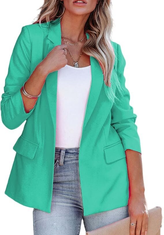 Dames getailleerde blazer met reverskraag in Groen